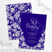 Invitation 30e anniversaire Roses d'argent violet