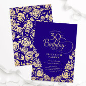 Invitation 30e anniversaire Roses d'or violet
