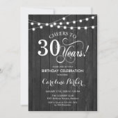 Invitation 30e anniversaire - Rustic Grey Motif (Devant)