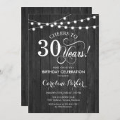 Invitation 30e anniversaire - Rustic Grey Motif (Devant / Derrière)
