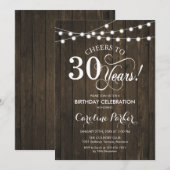 Invitation 30e anniversaire - Rustic Wood Motif (Devant / Derrière)