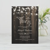 Invitation 30e anniversaire Rustic Wood Party (Debout devant)