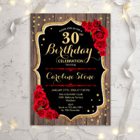 30e anniversaire - Rustic Wood Red Roses