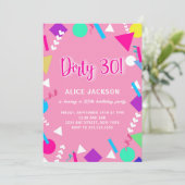 Invitation 30e anniversaire sale et rose rétro (Debout devant)