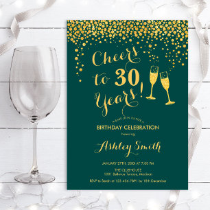 Invitation 30e anniversaire Salue à 30 ans - Emerald Green