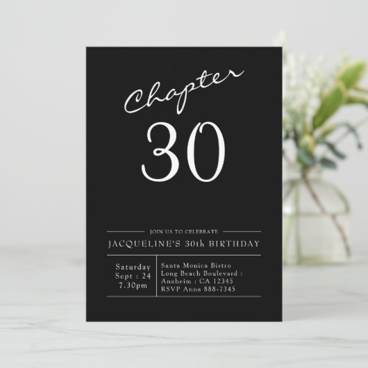 Invitation 30e anniversaire Script 30 Party (Debout devant)