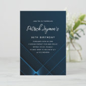 Invitation 30e Anniversaire Simple Moderne Géométrique Bleu F (Debout devant)