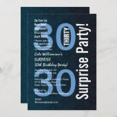 Invitation 30e Anniversaire Surprise Fleurs d'étoiles géométr (Devant / Derrière)