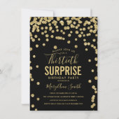 Invitation 30e anniversaire surprise Gold Black (Devant)
