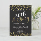 Invitation 30e anniversaire surprise Gold Foil Confetti (Debout devant)