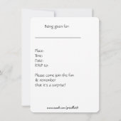 Invitation 30e anniversaire surprise Invitation, noir et blan (Dos)