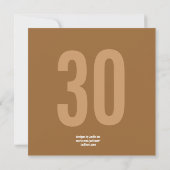 Invitation 30e anniversaire surprise Moderne pour lui Recyclé (Dos)