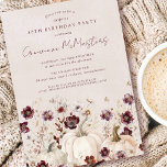 Invitation 30e anniversaire Surprise Party Citrouille Fleur s<br><div class="desc">Les citrouilles d'automne sont nichés dans de délicats fleurs sauvages rouges et blancs bordeaux pour créer une esthétique élégante. Tout le texte est éditable pour vous permettre de créer facilement votre propre humeur spéciale.</div>