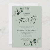 Invitation 30e anniversaire Surprise Party Eucalyptus Sage (Devant)