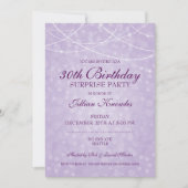 Invitation 30e anniversaire Surprise Party Mauve Bokeh (Devant)