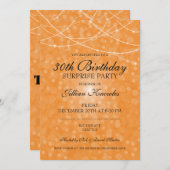 Invitation 30e anniversaire Surprise Party Orange String Lumi (Devant / Derrière)