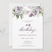 Invitation 30e anniversaire Surprise Party Purple Lilac Fleur (Devant)