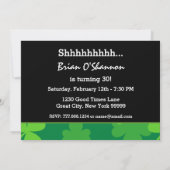 Invitation 30e anniversaire surprise Shamrocks verts G002C (Dos)