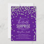 Invitation 30e anniversaire surprise Silver Purple (Devant)