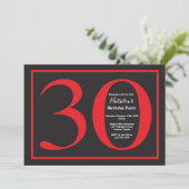 Invitation 30e anniversaire Tableau noir et rouge (Debout devant)