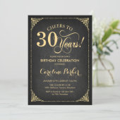 Invitation 30e Anniversaire - Tableau Noir Or (Debout devant)