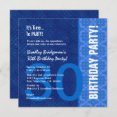 Invitation 30e anniversaire teintes modernes de bleu B400 (Devant / Derrière)