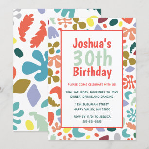 Invitation 30e anniversaire tendance Détails du nom personnal