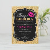 Invitation 30e anniversaire - Trente fabuleux or noir rose (Debout devant)