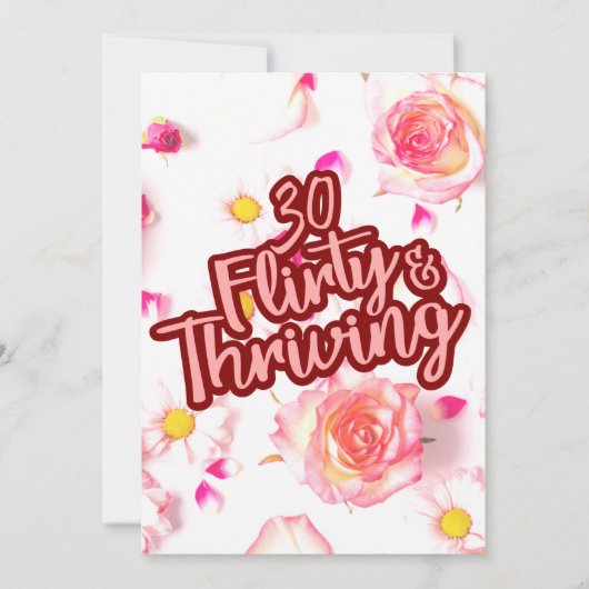 Invitation 30e anniversaire Trente Flirty et Fun Fun Rose (Devant)