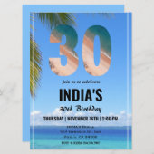 Invitation 30e anniversaire tropical (Devant / Derrière)