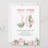 Invitation 30e Anniversaire Tropical Pink Protea Numéro 30 (Devant)