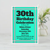 Invitation 30e anniversaire turquoise (Debout devant)