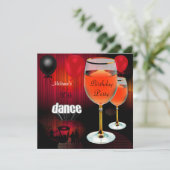 Invitation 30e anniversaire Vin rouge Verre Danse Ballons (Debout devant)