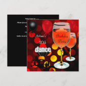 Invitation 30e anniversaire Vin rouge Verre Danse Ballons (Devant / Derrière)