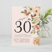 Invitation 30e anniversaire Vintage Floral (Debout devant)