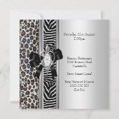 Invitation 30e anniversaire Wild Poster de animal Diamond Bow (Dos)
