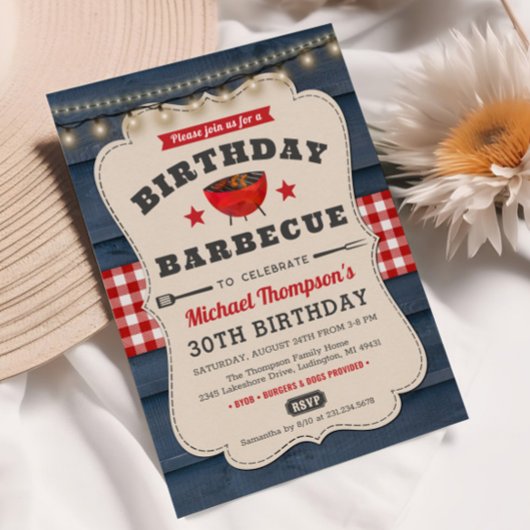 Invitation 30e barbecue fête d'été