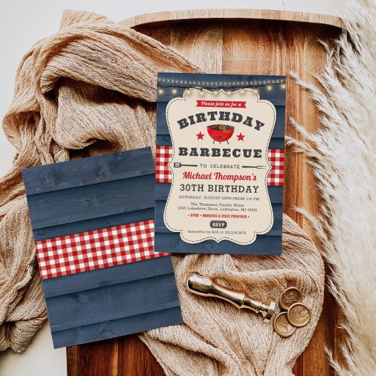 Invitation 30e barbecue fête d'été