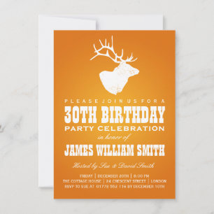 Invitation 30e Birthday Party orange