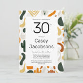 Invitation 30e boho western cowboy buffalo cactus moderne (Debout devant)