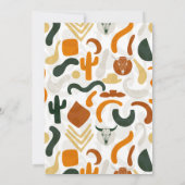 Invitation 30e boho western cowboy buffalo cactus moderne (Dos)