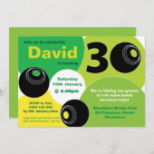 Invitation 30e Bowls de pelouse Barefoot Bowling Anniversaire (Devant / Derrière)