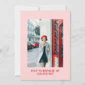 Invitation 30e Câble à main tiré Coquette Photo Cake Annivers (Dos)