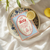 Invitation 30e Câteau Dessiné À La Main Jour d'anniversaire c