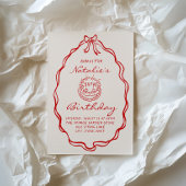 Invitation 30e coquette à main tirée à la main illustrée Anni