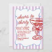 Invitation 30e dessin couleur verre de champagne photo Annive (Devant)