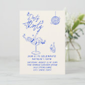 Invitation 30e Doddle Coastal Dirty Trente Photo Anniversaire (Debout devant)