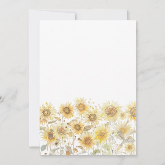 Invitation 30e fête d'anniversaire Boho Summer Sunflower Gard (Dos)
