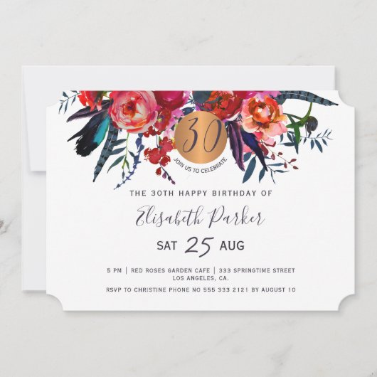 Invitation 30e fête d'anniversaire de la floraison du boho mo (Devant)