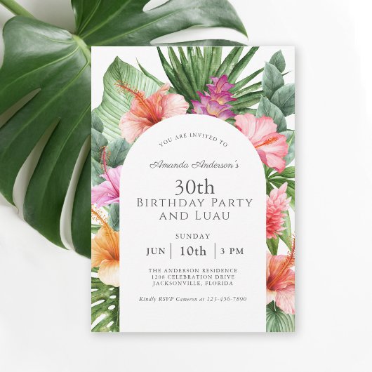 Invitation 30e fête d'anniversaire de la flore tropicale et L